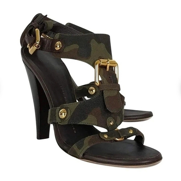 Giuseppe Zanotti Camo Heeled Sandals - Picture 1 of 15